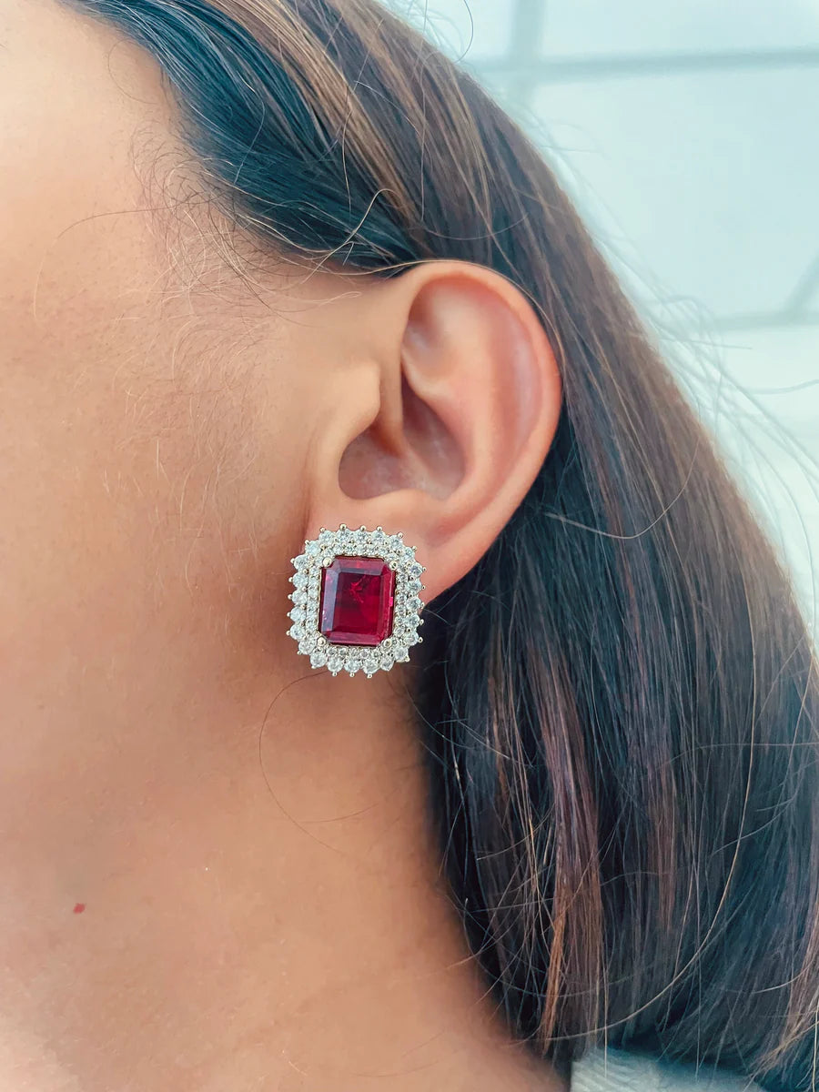 Nikhat Ruby Sultanate Imperial Dynasty Collar Choker Necklace Set (Necklace & Earrings)