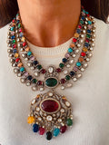 Tejaswini Multi Zareen Darbar Sovereign Necklace Set (Necklace & Earrings)