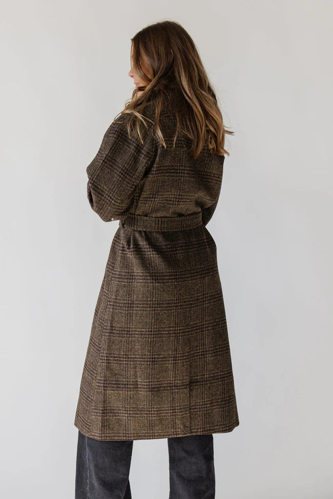 ASTR The Label Seeley Coat - Brown Plaid