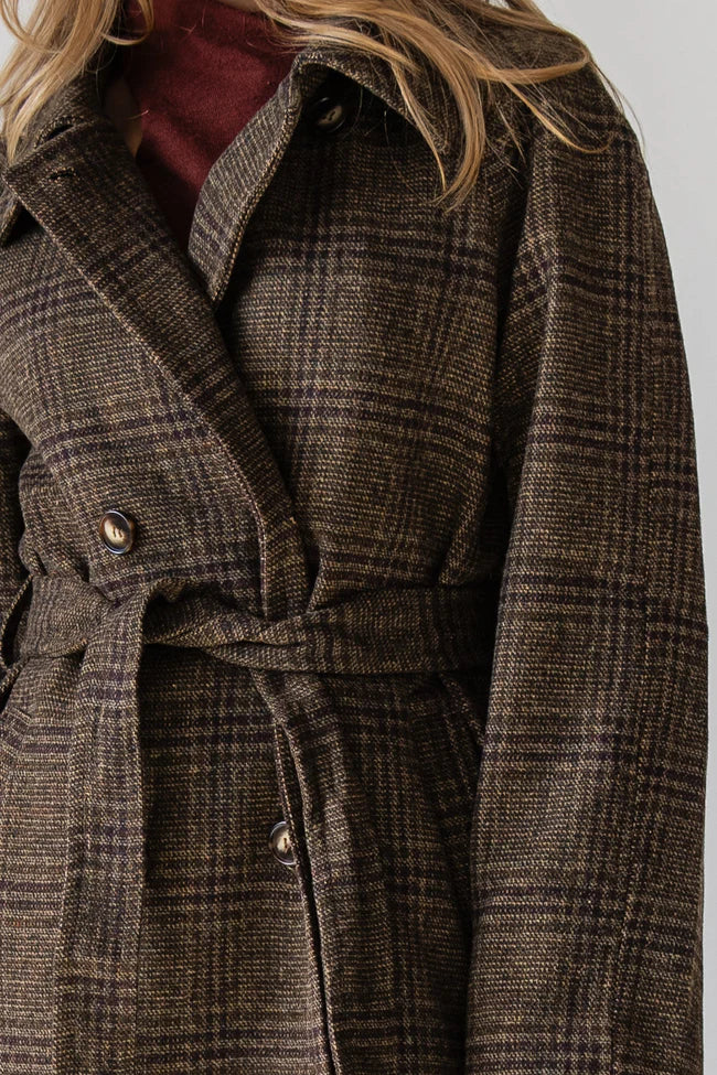 ASTR The Label Seeley Coat - Brown Plaid