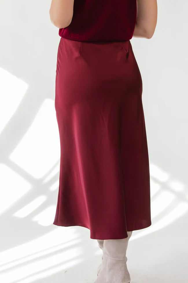 ASTR The Label Windey Midi Skirt - Wine