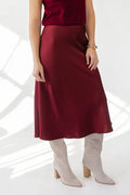 ASTR The Label Windey Midi Skirt - Wine