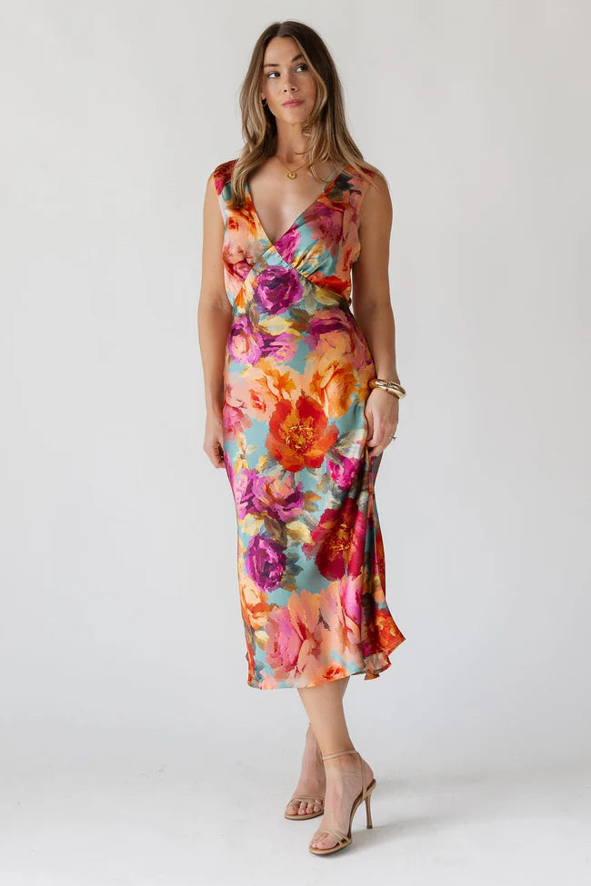 Elara Midi Dress - Parisian Floral