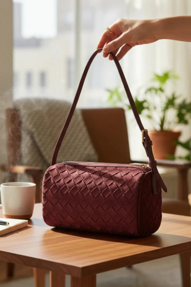 Rose Shoulder Bag: Wine