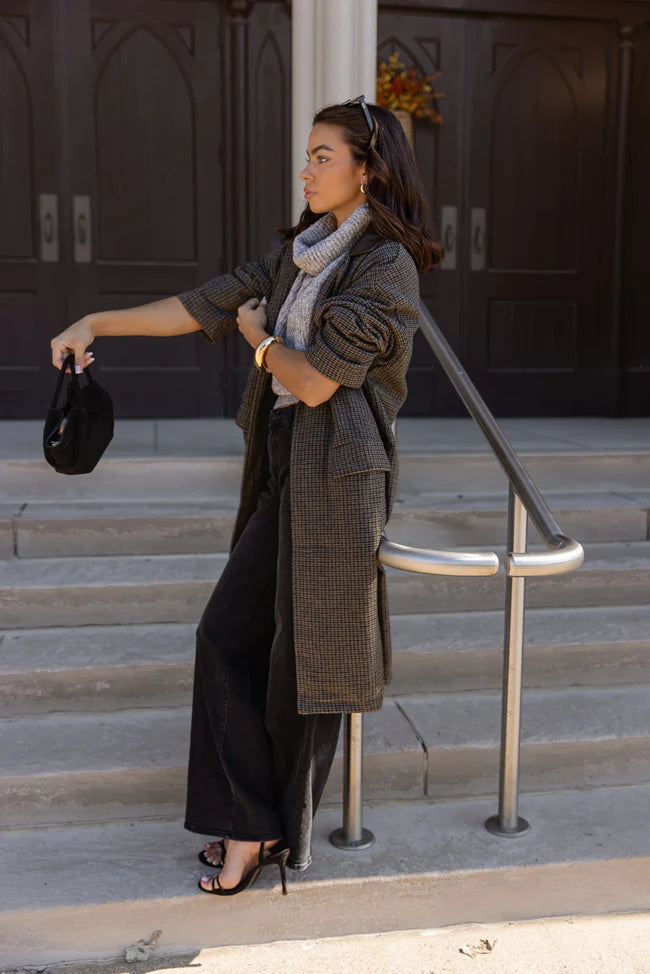 Wells Grey Check Oversized Coat - Final Sale