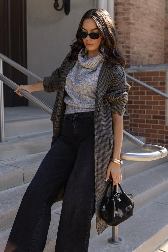 Wells Grey Check Oversized Coat - Final Sale