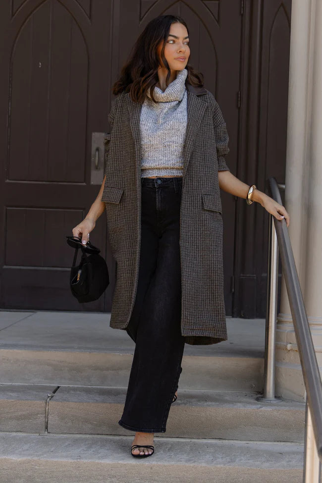 Wells Grey Check Oversized Coat - Final Sale
